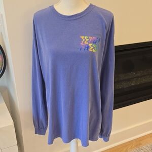 Teddy Fresh Purple Long Sleeve Tee Colorful Neon Logo - Large 100% Cotton